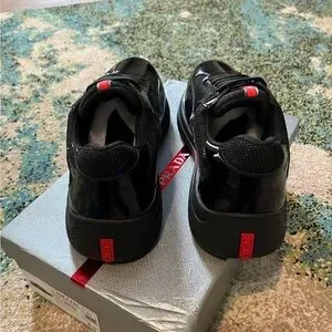 Prada | Shoes | Prada Glossy Black Mens Athletic Shoes  display picture 2